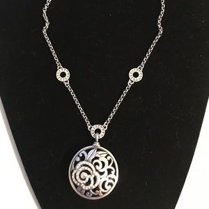 Brighton Silver Filigree Rose Pendant Necklace